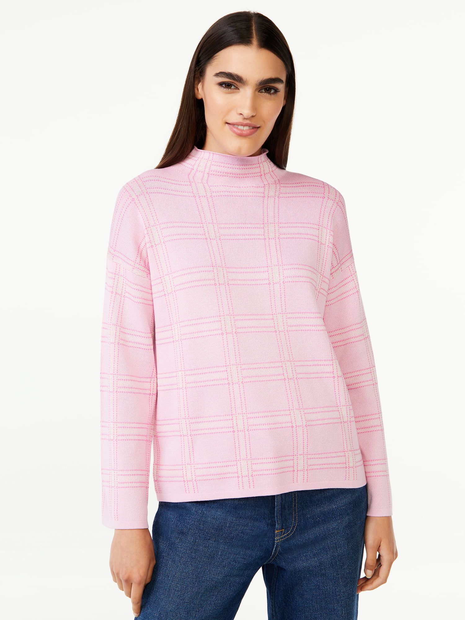 Free Assembly Women's 3/4 Sleeve Mockneck Sweater | Walmart (US)