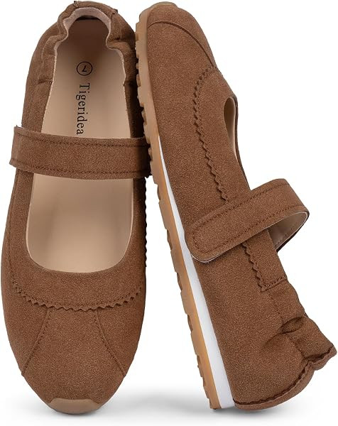 Mary Jane Ballet Sneakers Women Flat Dressy Casual Walking Shoes | Amazon (US)