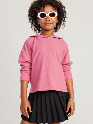 Cozy Rib-Knit Pullover Hoodie for Girls | Old Navy (US)