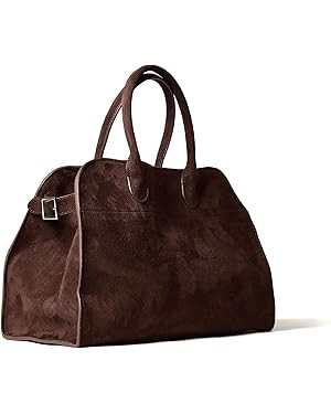 Kurava Brown Faux Suede Handbag Tote Hobo Bag for Women 2026, Women'S Top-Handle Handbags, 15” ... | Amazon (US)