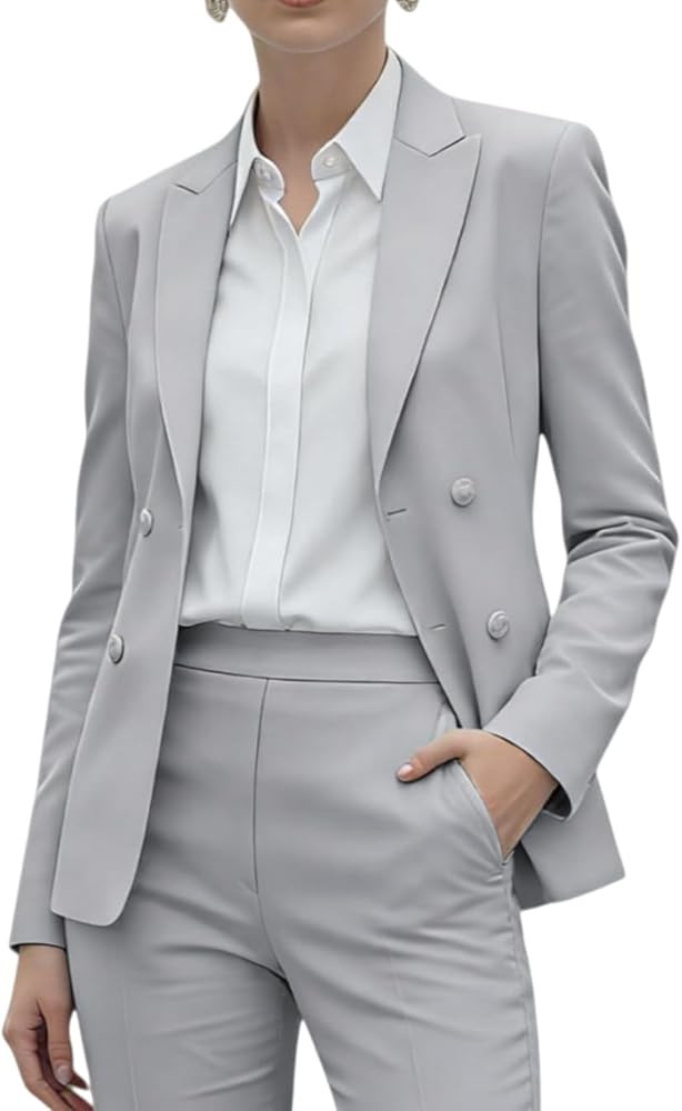 Women's Suiting Pantsuit Business Casual Outfits Women Work Office Pant Suits for Women 2 Piece S... | Amazon (US)
