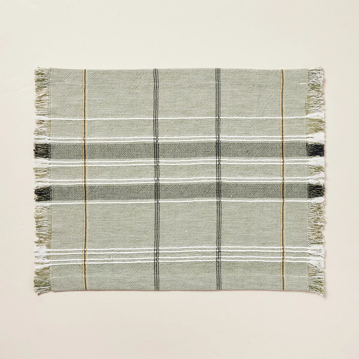 Textured Plaid Woven Placemat Sage Green - Hearth & Hand™ with Magnolia | Target