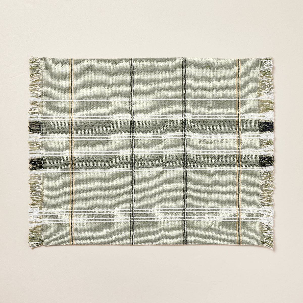 Textured Plaid Woven Placemat Sage Green - Hearth & Hand™ with Magnolia | Target