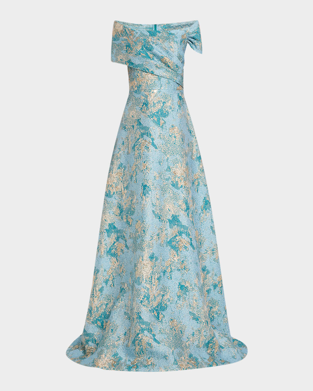 Off-Shoulder Metallic Jacquard Gown | Neiman Marcus