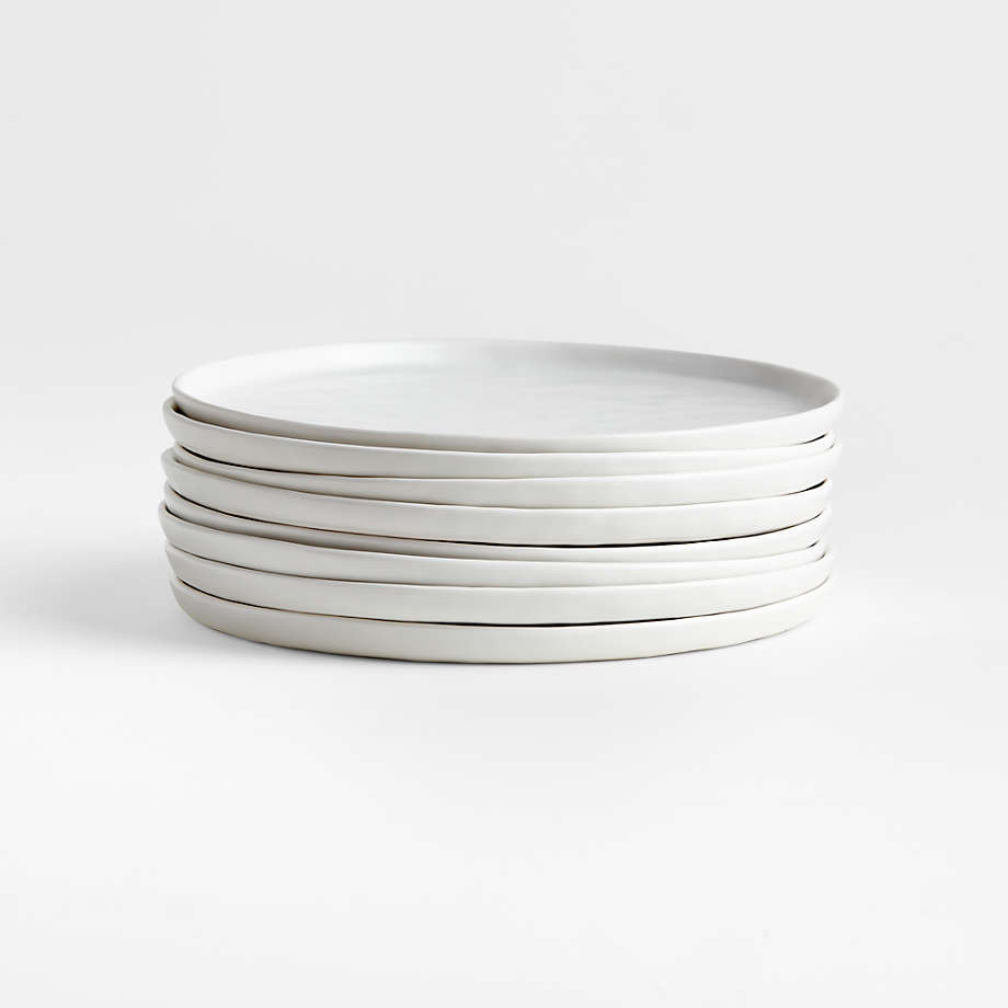 Mercer Matte White Salad Plates, Set of 8 | Crate & Barrel