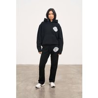 Fluffy Emblem Knitted Joggers - Black | The Couture Club