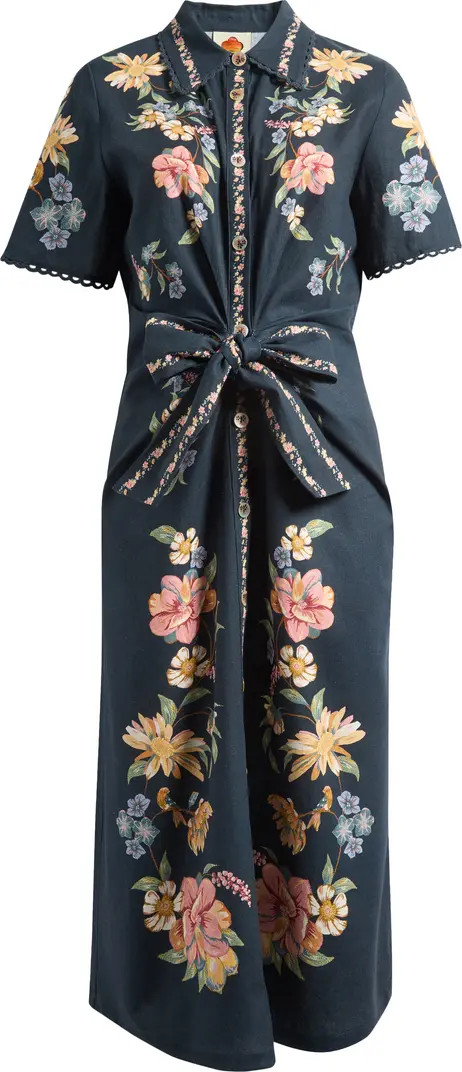Maira Floral Belted Midi Shirtdress | Nordstrom
