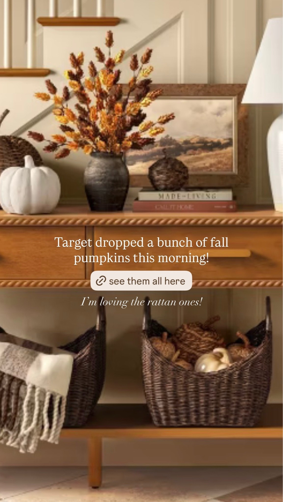 Target dropped a bunch a fall pumpkins this morning! I’m loving the rattan ones.

#LTKHome #LTKSeasonal
