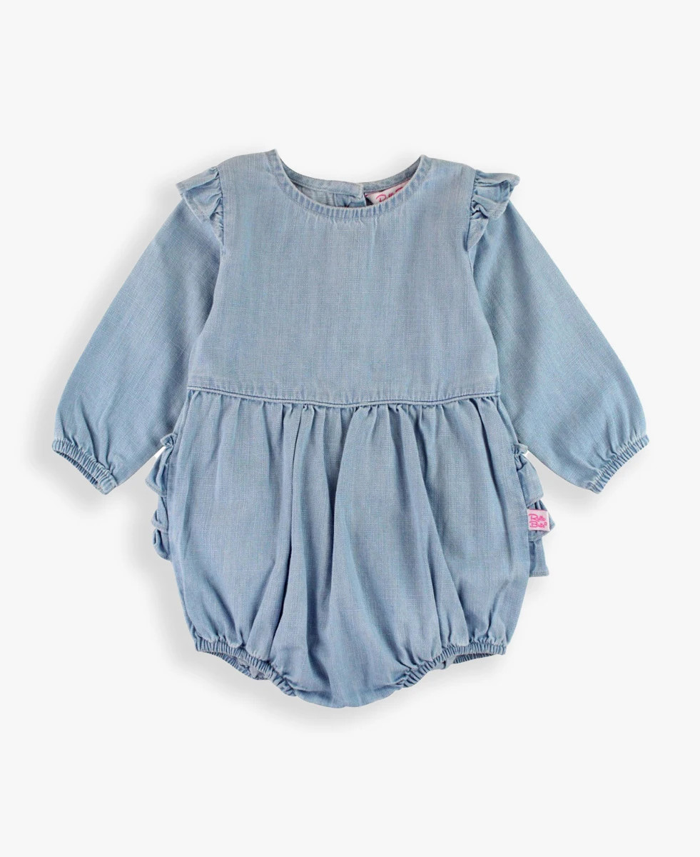 Long Sleeve Flutter Bubble Romper | RuffleButts / RuggedButts