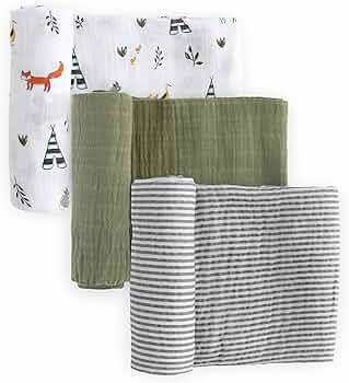 Little Unicorn – Forest Friends 2 Cotton Muslin Swaddle Blanket Set | Set of 3 | 100% Cotton | ... | Amazon (US)