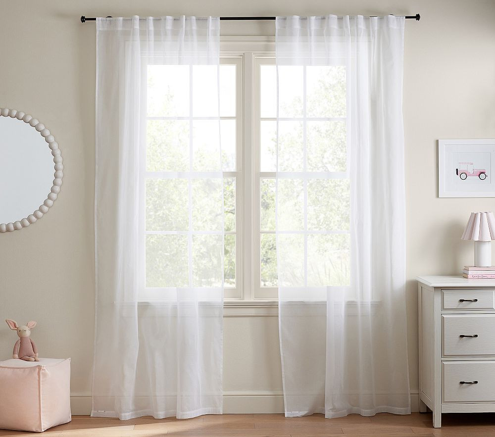 Classic Voile Sheer Curtain, Set of 2 | Pottery Barn Kids