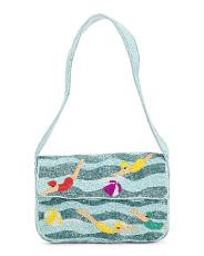 Swimmers With Beach Ball All Over Hand Beaded Shoulder Bag | TJ Maxx