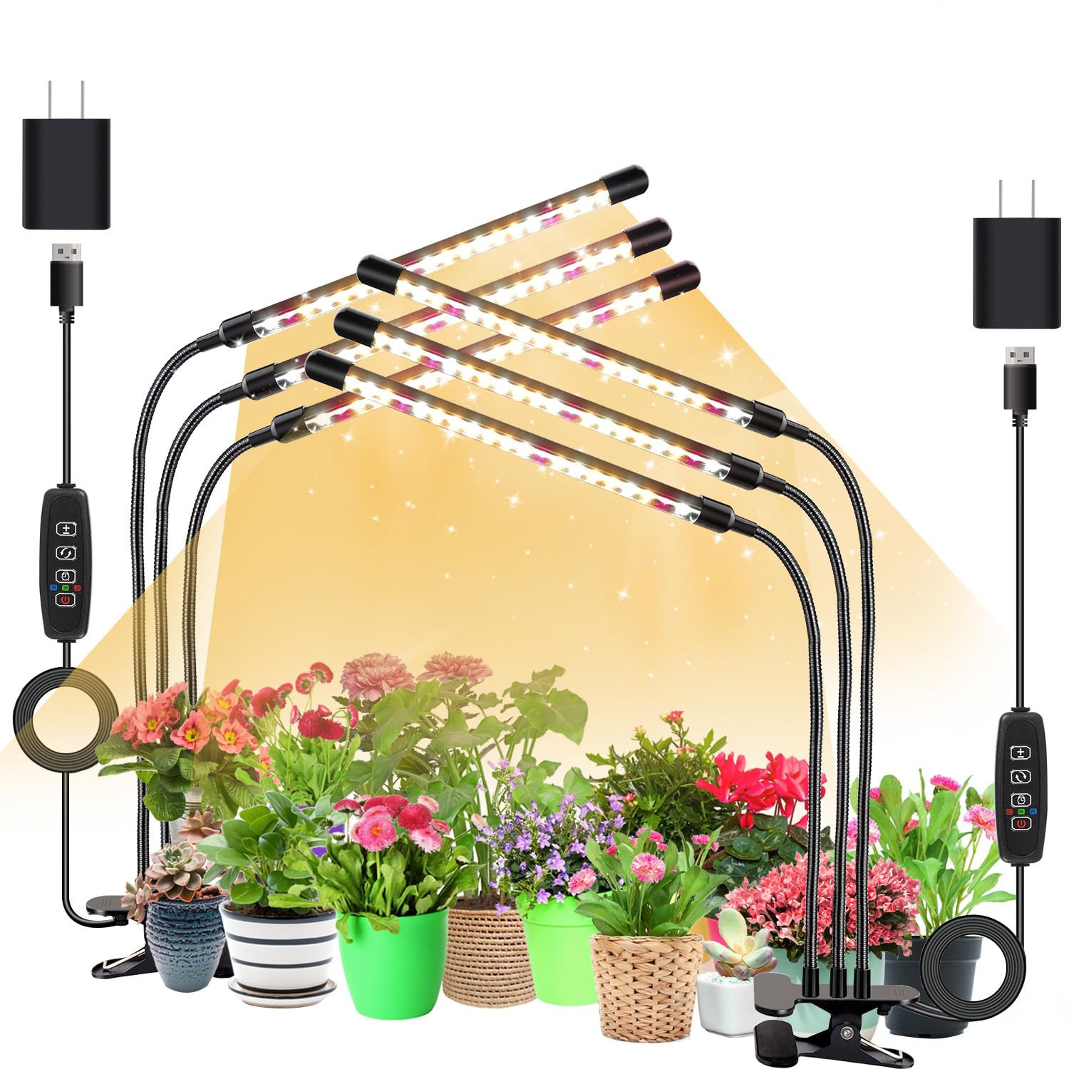 3head Plant Lights, 2Pack Grow Lights for Seed Starting, Full Spectrum Growing Lamps with Clip fo... | Amazon (US)