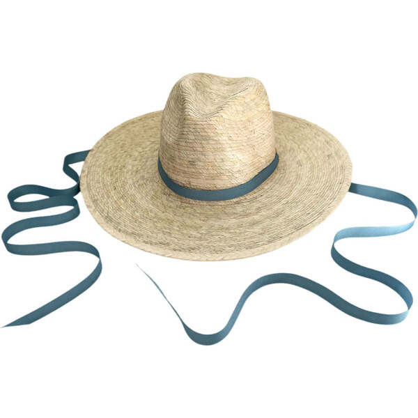 Women's Zinnia Classic Short Brim Long & Thin Grosgrain Ribbon Sun Hat, French Blue | Maisonette