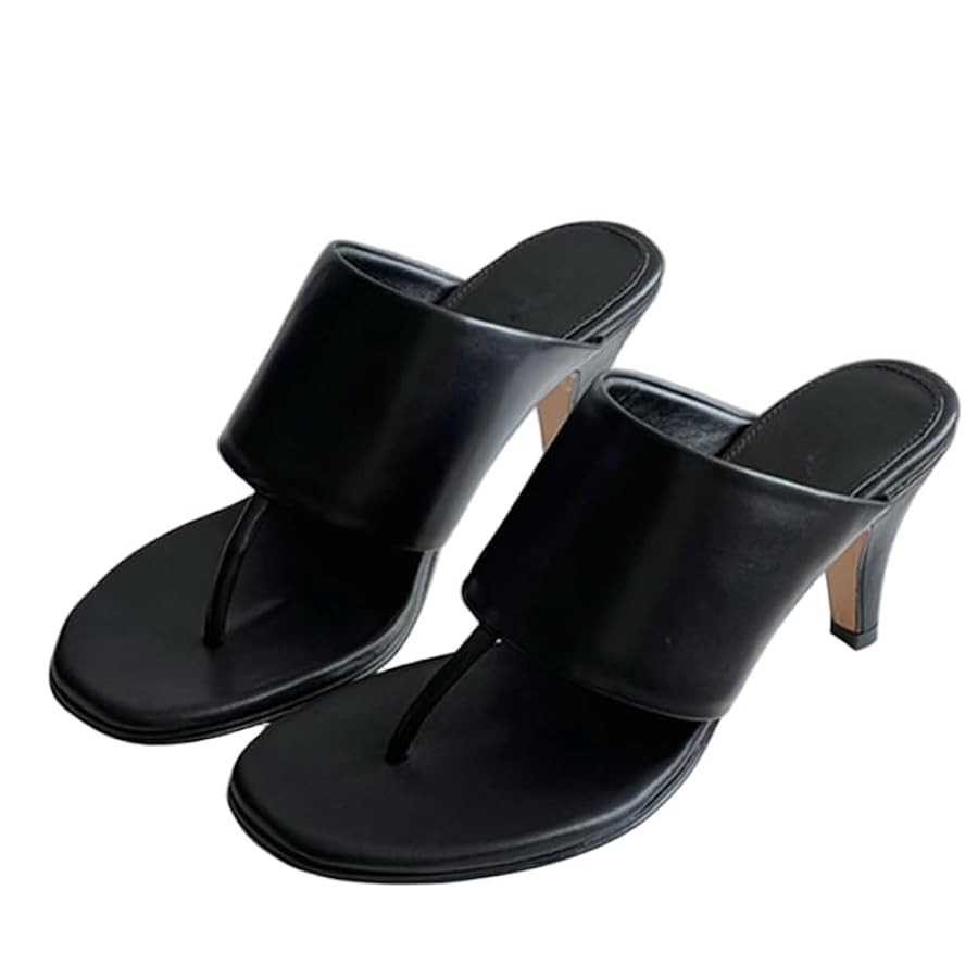 Minimalist Genuine Leather High Heel Sandals For Women French Retro Stiletto Mule Shoes Summer Slippers For | Amazon (US)
