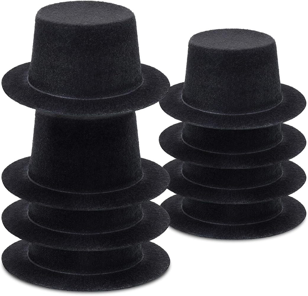 Skylety 8 Pieces Snowman Hats for Crafts Mini Top Felt Top Small Black Hats Craft for Christmas P... | Amazon (US)