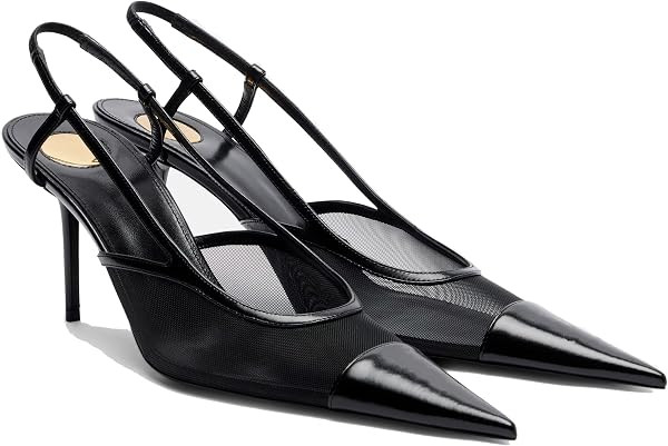 THESHY Womens Slingback High Heels Pointed Toe Mesh High Stiletto Heel Pumps Slip on Elastic Stra... | Amazon (US)