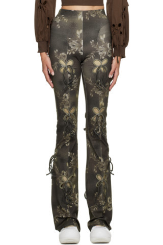Brown Printed Petal Lounge Pants | SSENSE
