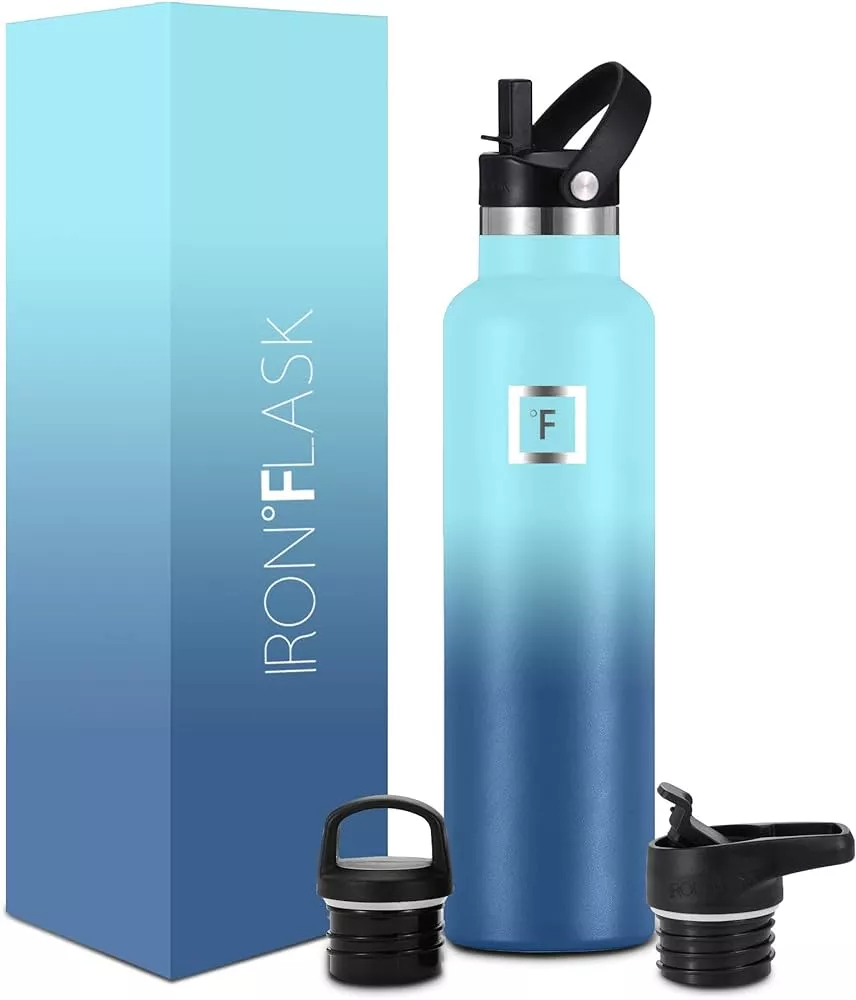 Iron Flask Sports Water Bottle - 32 Oz, 3 Lids (Straw Lid), Vacuum  Insulated Stainless Steel, Hot Cold, Modern Double Walled, Simple Thermo  Mug, Hydro