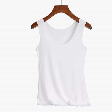 Casual Ice Silk Seamless Summer Underwear Undershirt Tank Tops Vest WHITE L | Walmart (US)