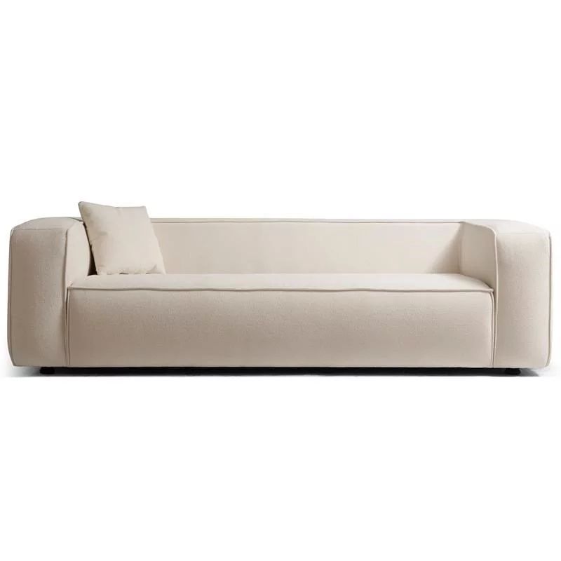Allora Mid-Century Modern Tight Back French Boucle Fabric Sofa in Cream | Walmart (US)