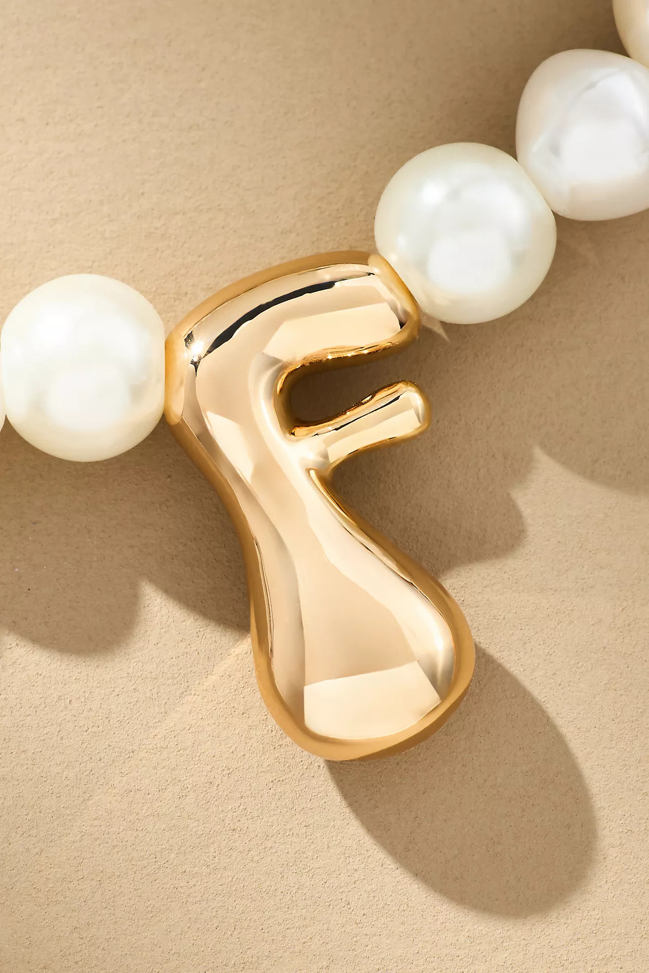 Pearl Bubble Letter Monogram Necklace | Anthropologie (US)