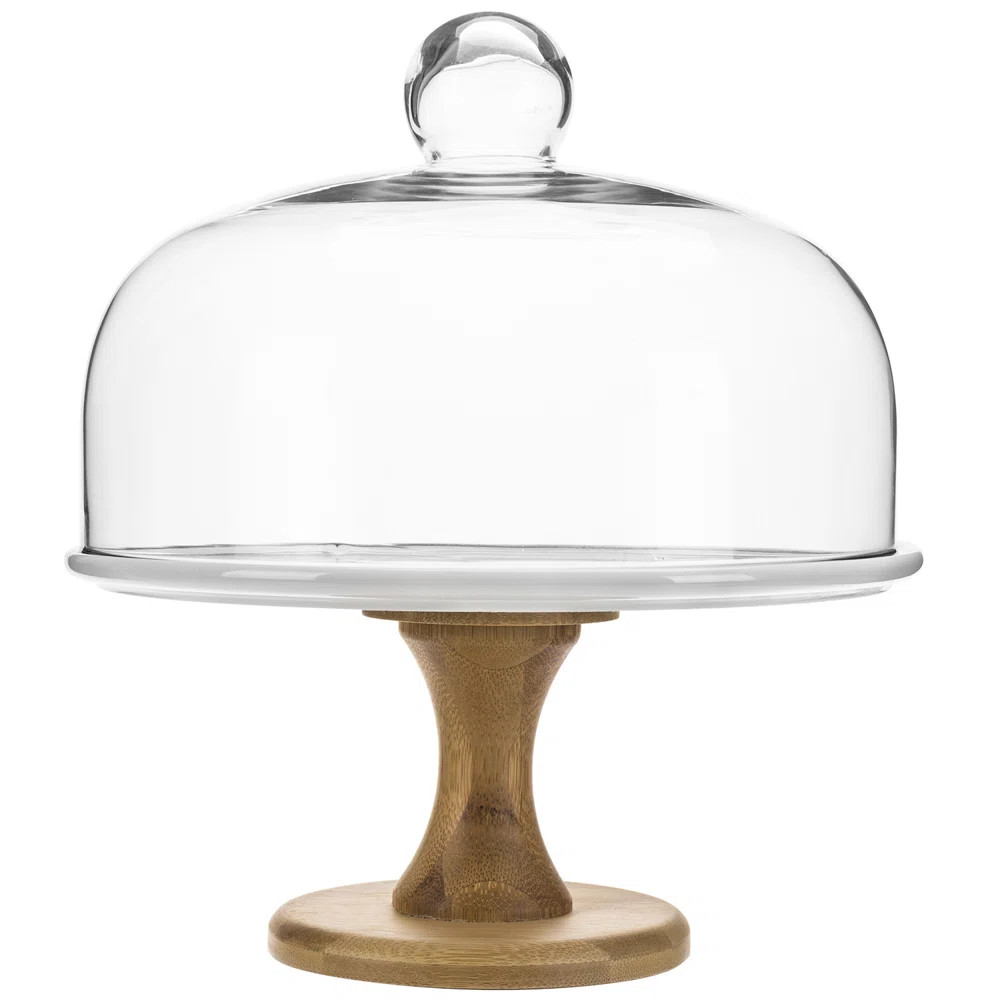 Winston Porter Aryona Pedestal Wood & Glass Cake Stand & Reviews | Wayfair | Wayfair North America