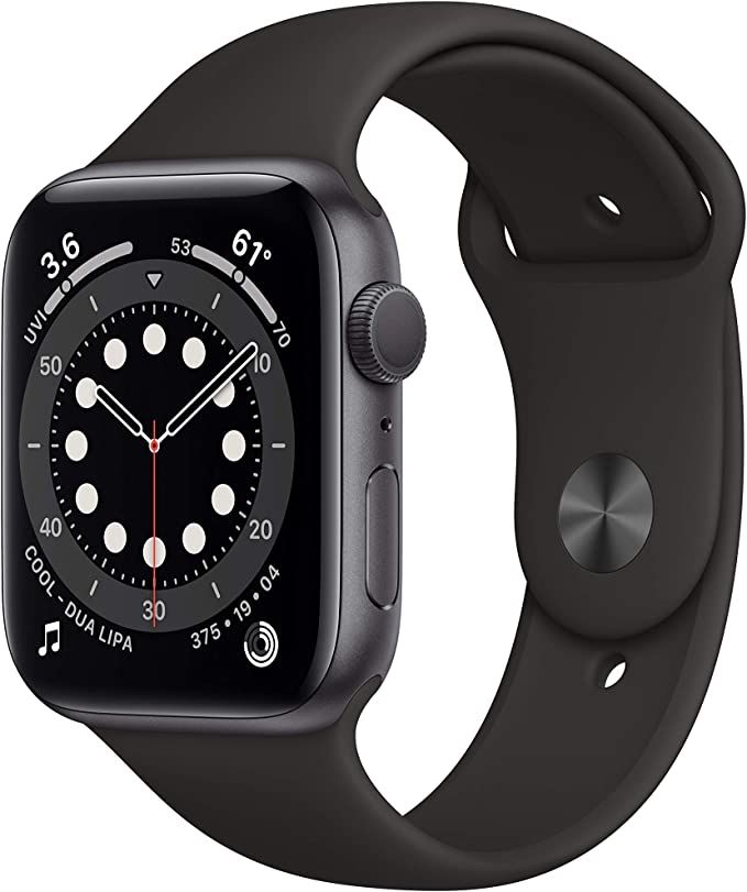 Apple Watch Series 6 (GPS, 44mm) - Space Gray Aluminum Case with Black Sport Band (Renewed) | Amazon (US)
