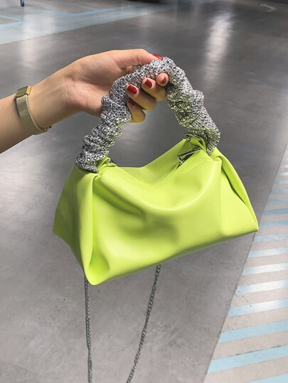 Sequin Decor Handle Chain Satchel Bag | SHEIN