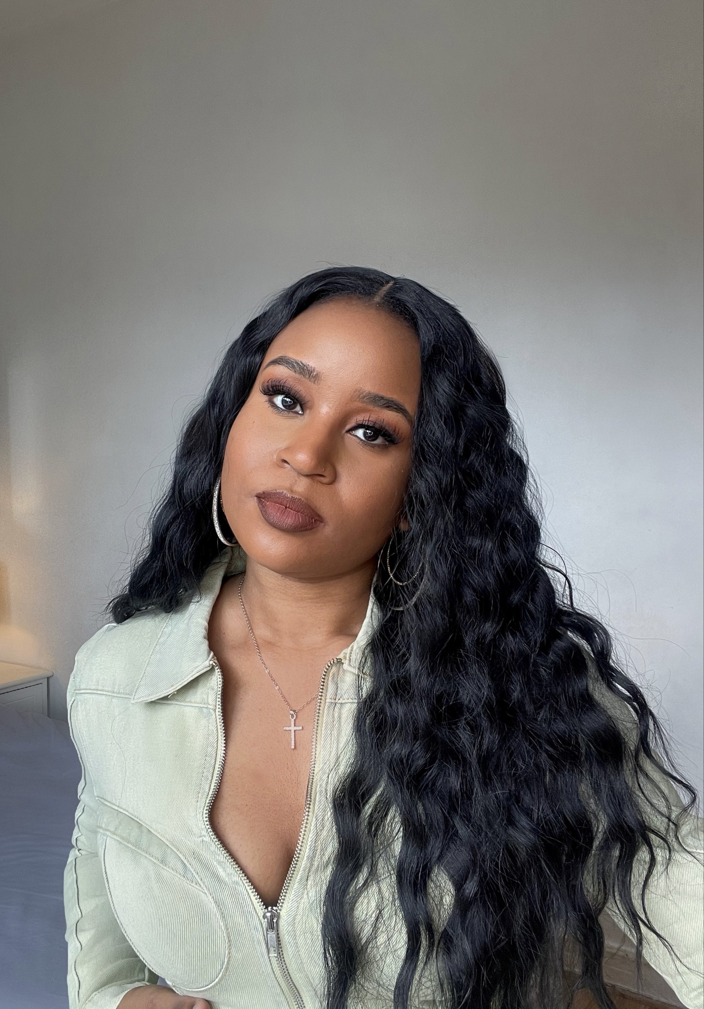 Wavy curly hair synthetic hair  lullabellz and green denim dress PLT

#LTKbeauty #LTKstyletip #LTKparties