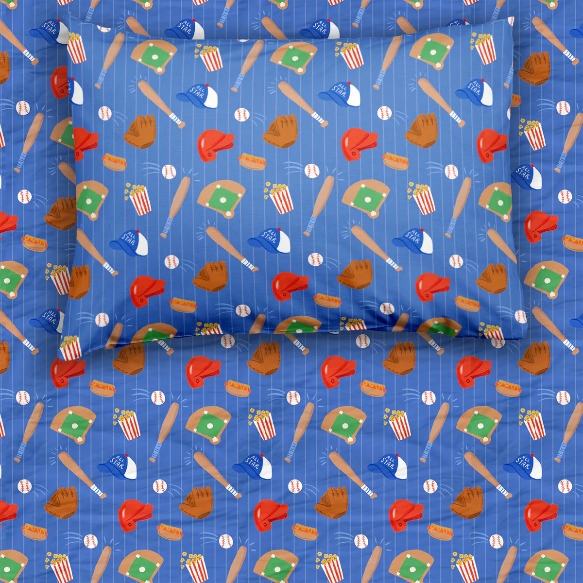 Blue All Stars Twin Sheet Set | Little Sleepies