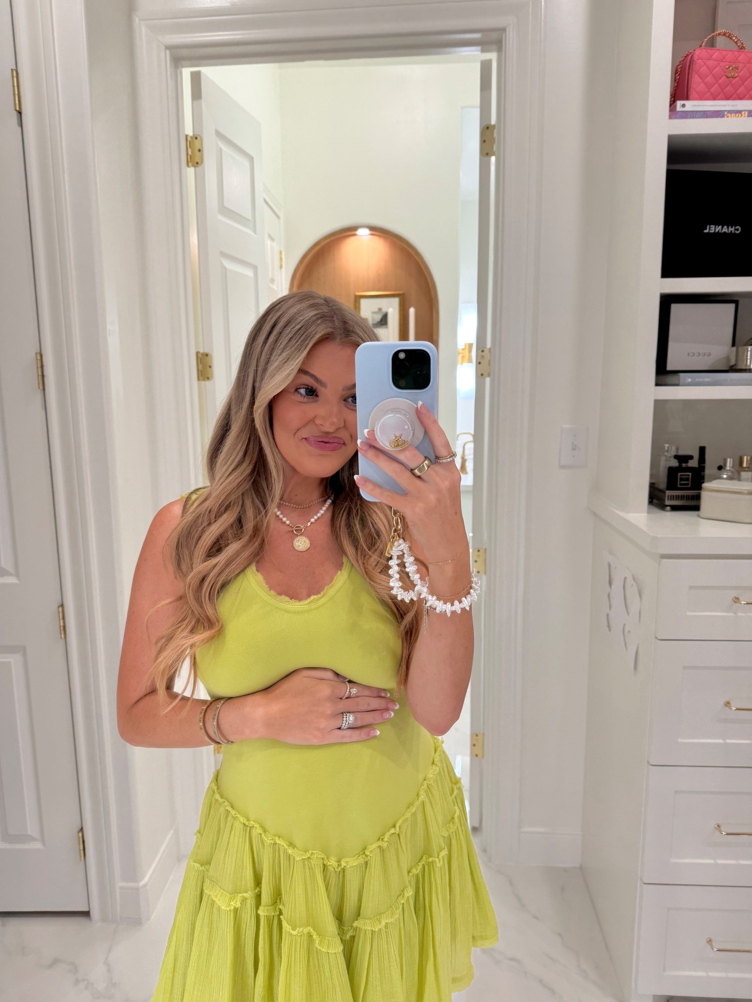 today’s ootd is one of my favorite dresses I’ve worn in awhile! I love how flattering the drop waist is with a bump, and it will be a piece I can wear post-pregnancy as well. comes in several colors (wearing size small) 

I also LOVE this pop socket & phone wrist chain collab with electric picks - so cute for summer!! 

electric picks code: JESS20

bump friendly, pregnant, free people, gold jewelry, summer jewelry, electric picks, pop socket, phone case, summer sandals, on sale 

#LTKFindsUnder100 #LTKStyleTip #LTKSeasonal