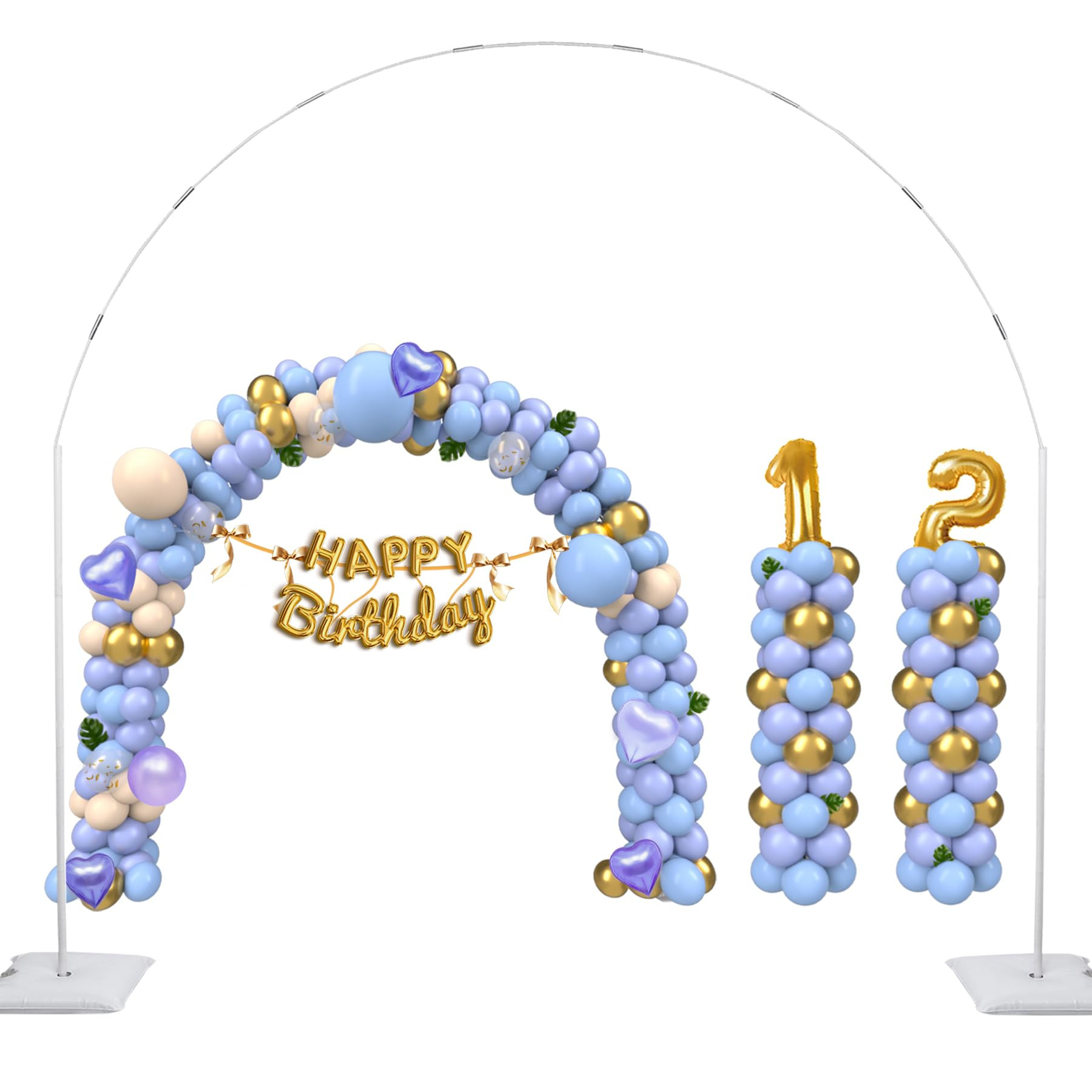 Balloon Arch Stand Kit, 2IN1 Metal Balloon Column Arch with Weighted Water Bag for Birthday, Grad... | Amazon (US)