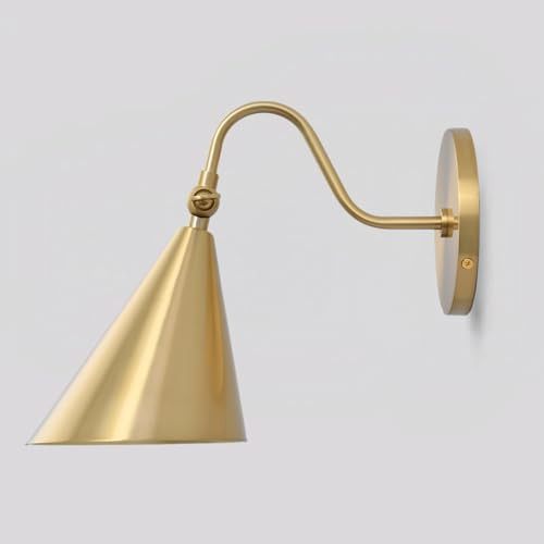 Pirxxiy Modern Brass Wall Sconces with Movable Metal Shape, Goose Neck Style Metal Bedside Lamp Wall Light Fixture, Room Decor Picture Light, Bedroom Decor Reading Light, Wall lamp for Bathroom | Amazon (US)