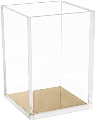 Acrylic Pencil and Pen Holder, HBlife Gold Desktop Stationery Organizer Modern Design Office Desk... | Amazon (US)