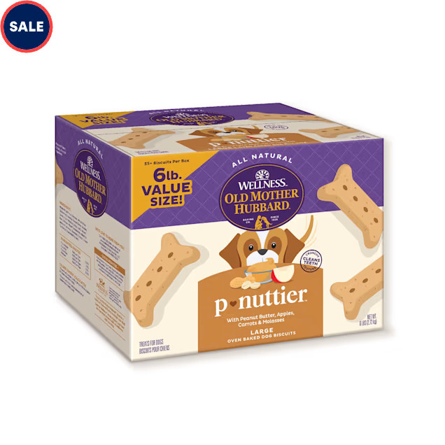 Wellness Old Mother Hubbard Classic P-Nuttier Value Box Natural Large Oven-Baked Biscuits Dog Tre... | Petco