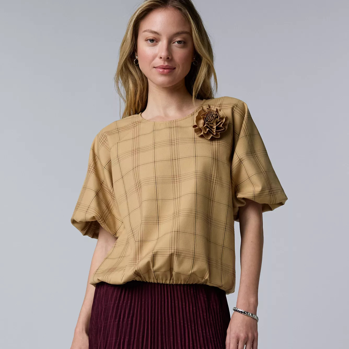 Women's Simply Vera Vera Wang Floral Applique Blouse | Kohl's