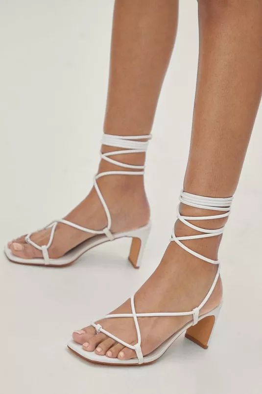 Faux Leather Strappy Low Heels | Nasty Gal (US)