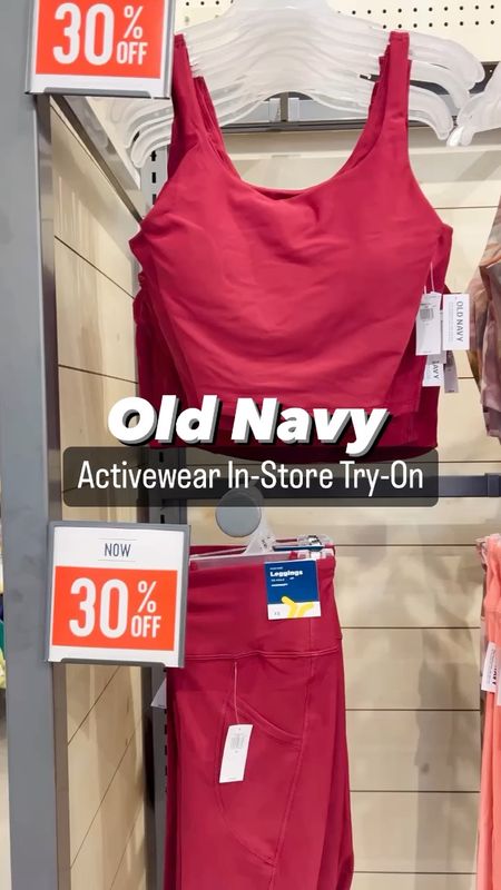 Old Navy activewear try-on! 
Red top- small
Red leggings- small
White zip up- x small
Black top- small
Joggers- small (size down) 
Zip-up- x small

#LTKfindsunder50 #LTKsalealert #LTKfitness