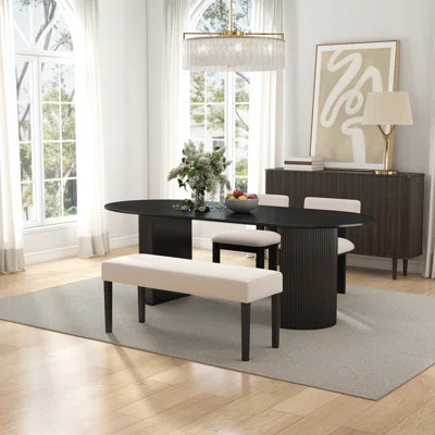 Modern Mid-Century Style Dining Table And Chair Set, Stylish Solid Wood Dining Table Set For Dining Room/Kitchen | Wayfair North America