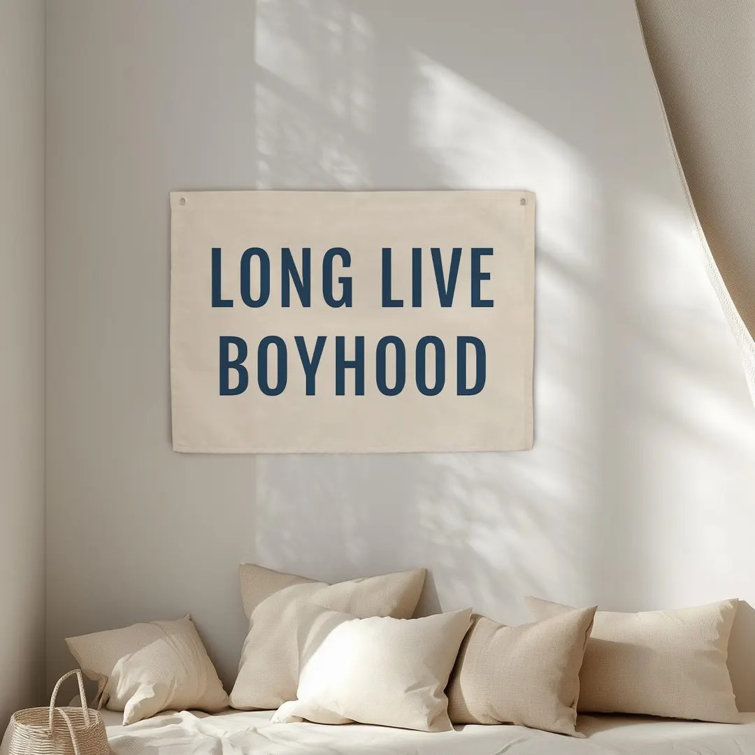 Long Live Boyhood Canvas Sign Flag Banner Boy Room Wall Decor Kids Room Wall Art Decor Boys Bedro... | Etsy (US)