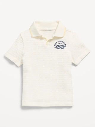 Textured-Knit Graphic Polo Shirt for Toddler Boys | Old Navy (US)
