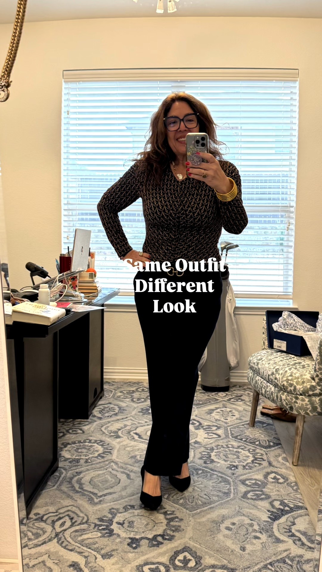 Same outfit but different look by swapping out the shoes and belt. 
I think I like look 2 better. What do you think? 🤔 

I’m Elisa, a wardrobe stylist, founder of Turnkey Style, and author of The Style Advantage: I Say What HR Can’t. I work with professionals and corporate teams to help them show up authentically, on brand, and with confidence. I’m also a mom of two grown boys, a wife, a post-menopausal woman in business, 5’4”, a size 14/16 on the bottom and L on top. I’ve been everything from a size 10–18+, which is why fit, function, and real life always come first.

#LTKootd #LTKgrwm #LTKWorkwear