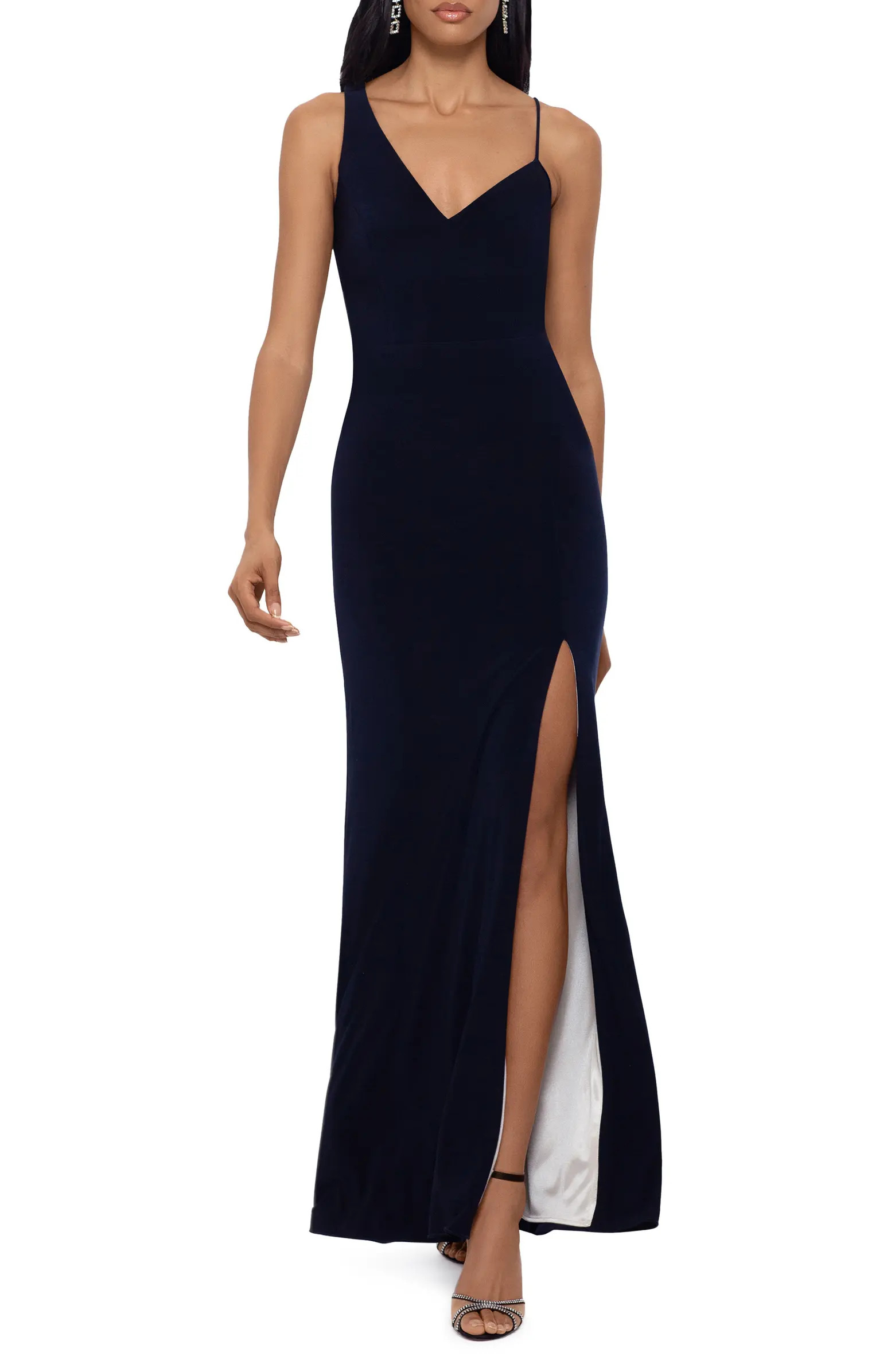 Mismatched Straps Trumpet Gown | Nordstrom