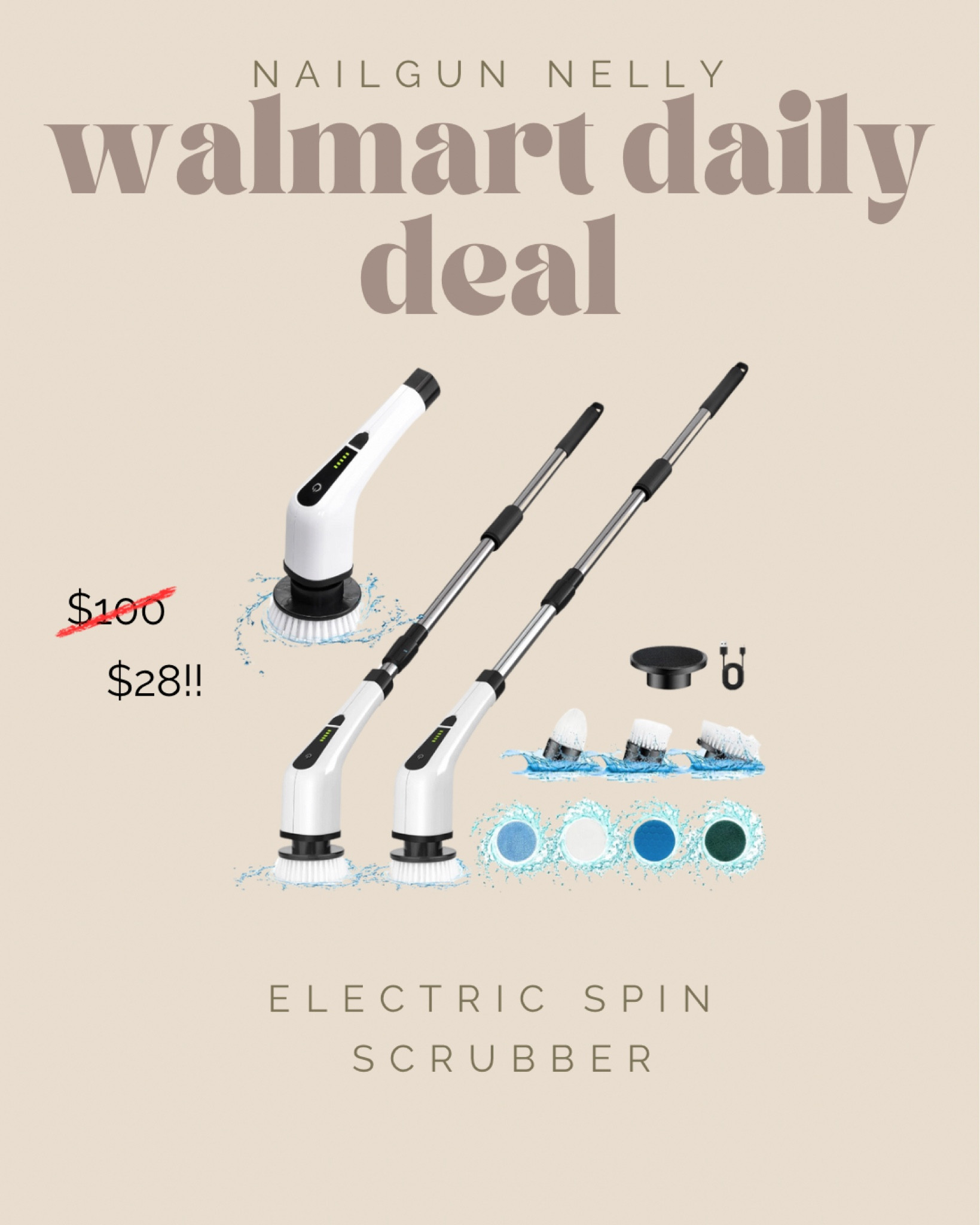 Walmart daily deal! These scrubber brushes are a game changer for cleaning! 


Walmart daily deals, cleaning finds, electric spin scrubber, cleaning finds, home finds 

#LTKSaleAlert #LTKFindsUnder50 #LTKHome