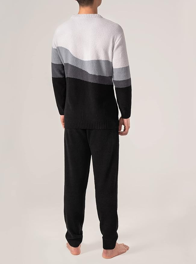 DAVID ARCHY Men's Plush Fleece Sleepwear Warm Cozy Long Sleeve Top & Bottom Pajama Set Nightwear | Amazon (US)