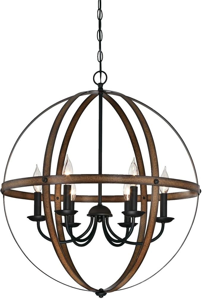 Westinghouse Lighting 6333600 Stella Mira Six-Light Indoor Chandelier, Barnwood and Oil Rubbed Br... | Amazon (US)