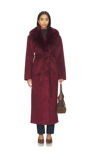 x REVOLVE Tillie L Coat in Burgundy | Revolve Clothing (Global)