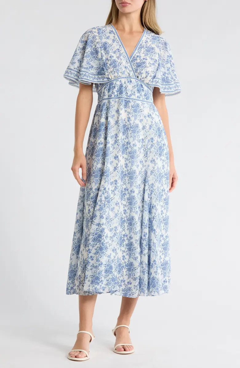 Flutter Sleeve Empire Waist Maxi Dress | Nordstrom Rack