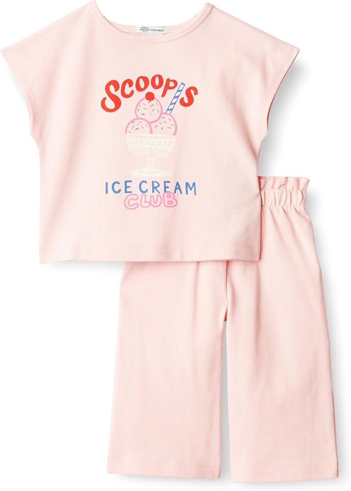 Amazon Essentials x Sofia Grainge Toddlers and Baby Girls' Cotton Pique Short Sleeve T-Shirt & Pa... | Amazon (US)